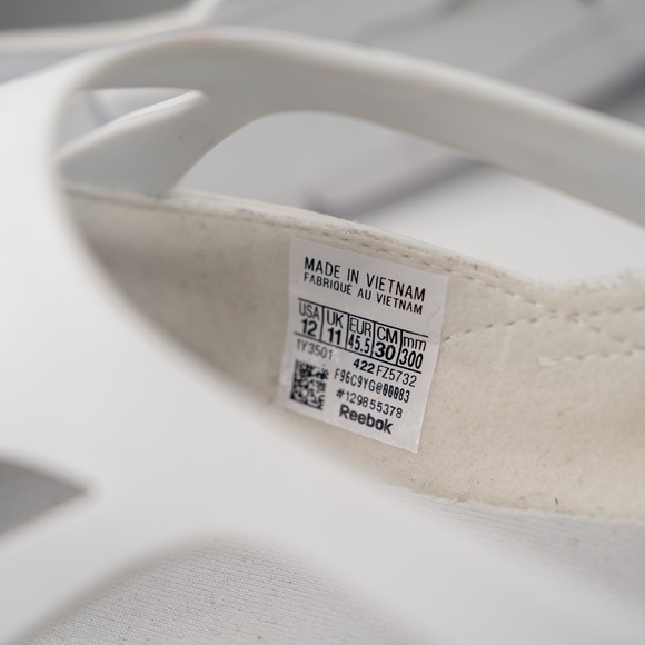 size 12 Maison Margiela Reebok White Croafer Slip On Cut Out Project 0 CR